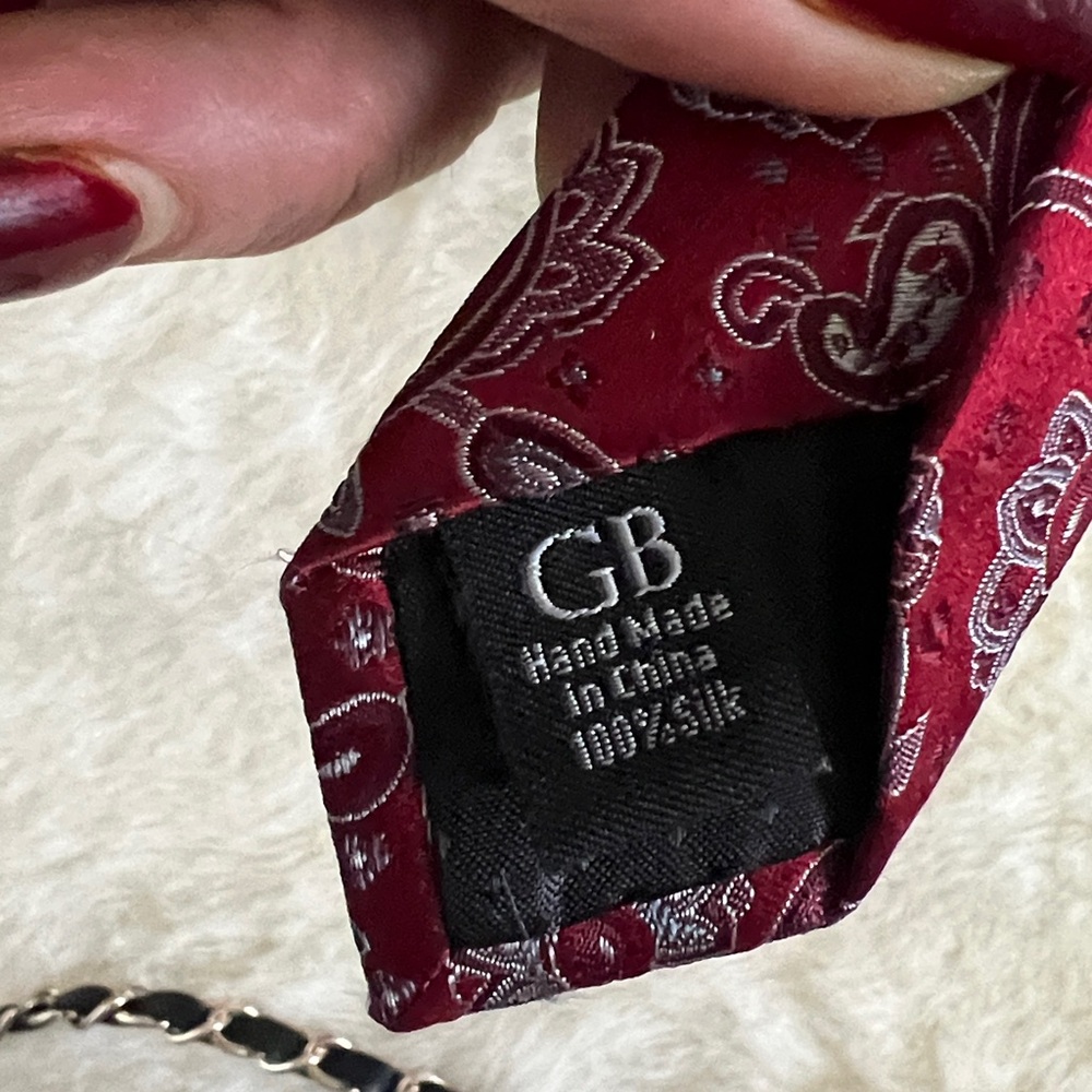 Geoffrey Beene SILK Burgundy, Black, Red, Pink Tie Set - Picture 11 of 11